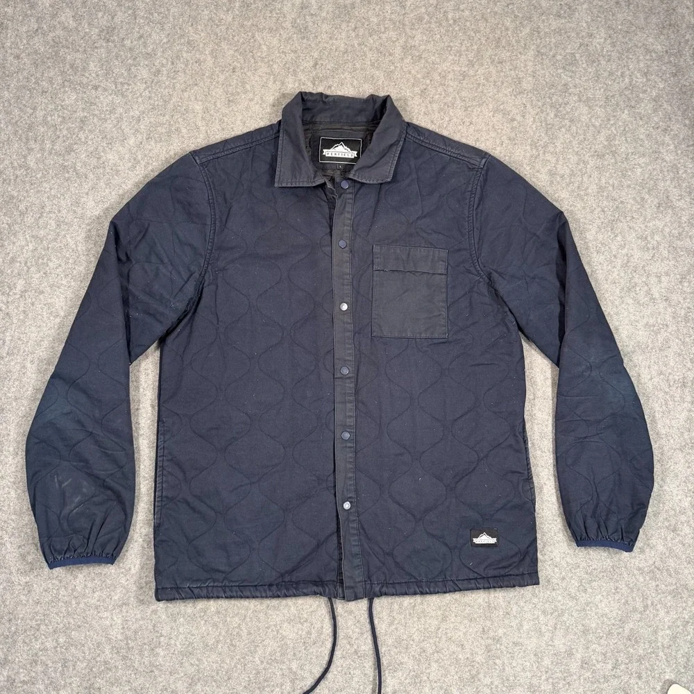 Penfield Navy‎ Blue Blackstone Quilted Snap Button Shirt Jacket Men's Size Large